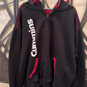 Black and Red Cummins 1/4 Zip Hoodie